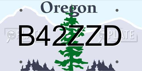 B42ZZD Oregon License Plate