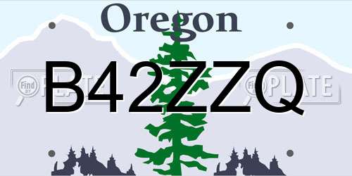 B42ZZQ Oregon License Plate