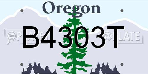 B4303T Oregon License Plate