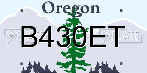 B430ET Oregon License Plate