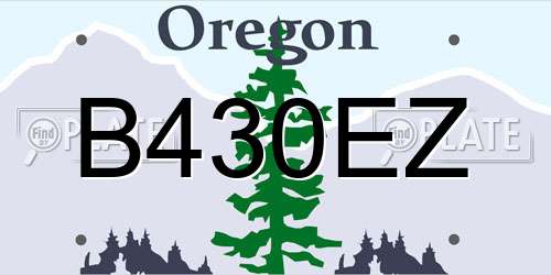 B430EZ Oregon License Plate