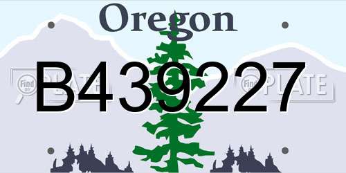 B439227 Oregon License Plate