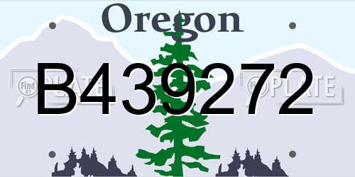 B439272 Oregon License Plate