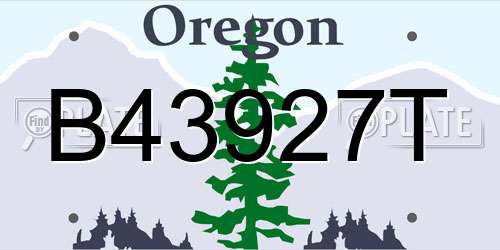 B43927T Oregon License Plate