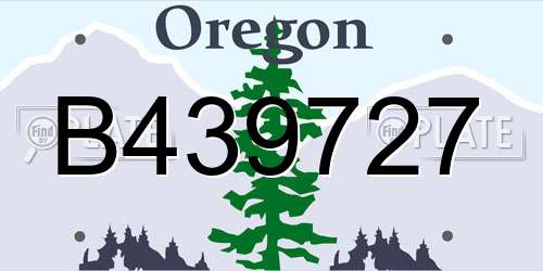 B439727 Oregon License Plate