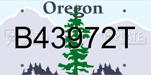 B43972T Oregon License Plate