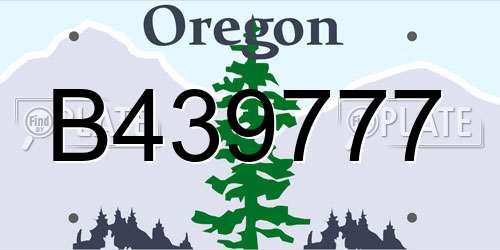 B439777 Oregon License Plate