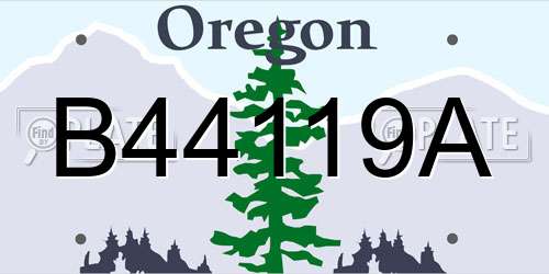 B44119A Oregon License Plate