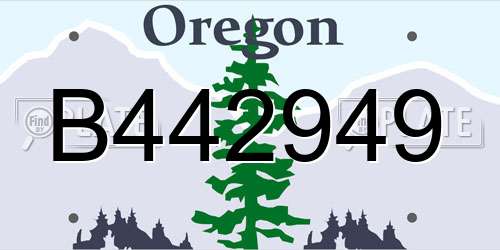 B442949 Oregon License Plate