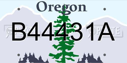 B44431A Oregon License Plate