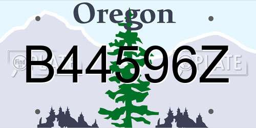 B44596Z Oregon License Plate