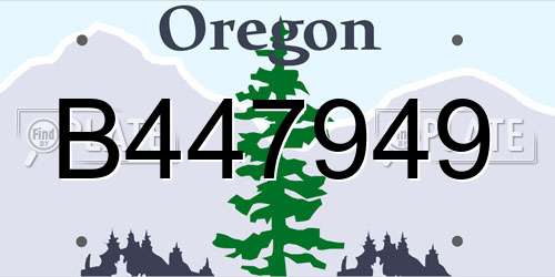 B447949 Oregon License Plate