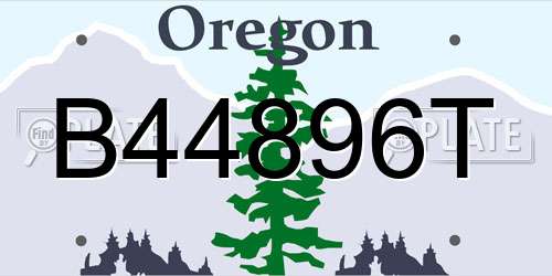 B44896T Oregon License Plate