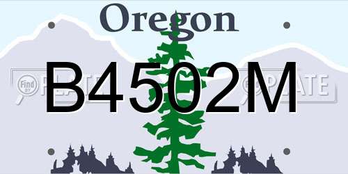 B4502M Oregon License Plate