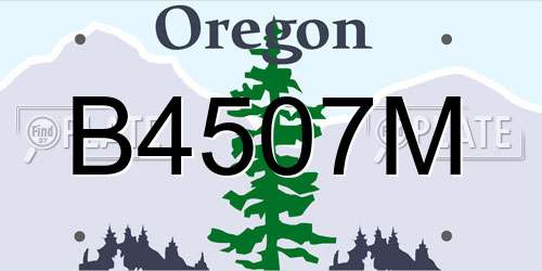 B4507M Oregon License Plate