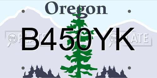 B450YK Oregon License Plate