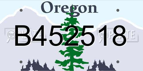 B452518 Oregon License Plate