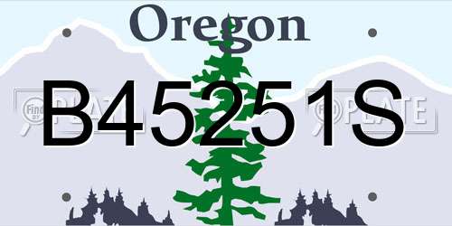 B45251S Oregon License Plate