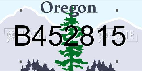 B452815 Oregon License Plate