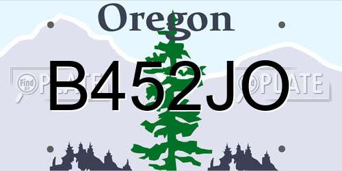 B452JO Oregon License Plate