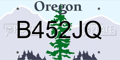 B452JQ Oregon License Plate