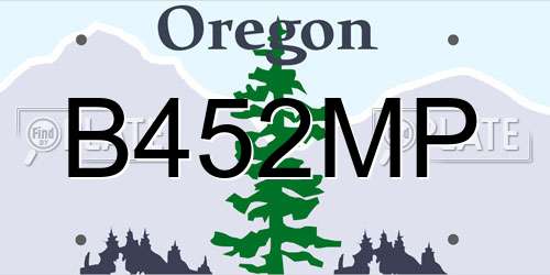 B452MP Oregon License Plate