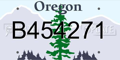 B454271 Oregon License Plate