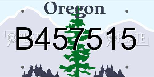 B457515 Oregon License Plate