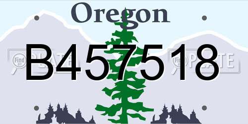 B457518 Oregon License Plate