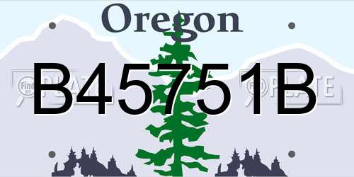 B45751B Oregon License Plate
