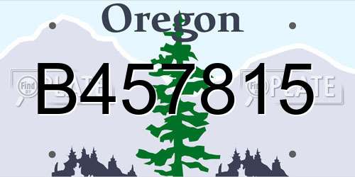 B457815 Oregon License Plate