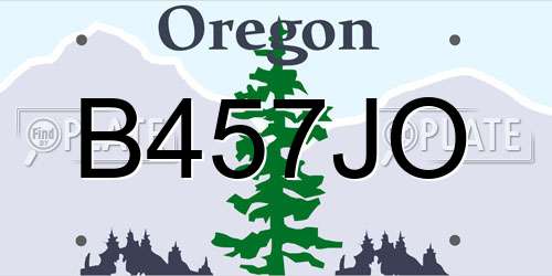 B457JO Oregon License Plate