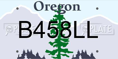 B458LL Oregon License Plate
