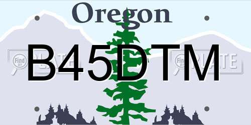 B45DTM Oregon License Plate