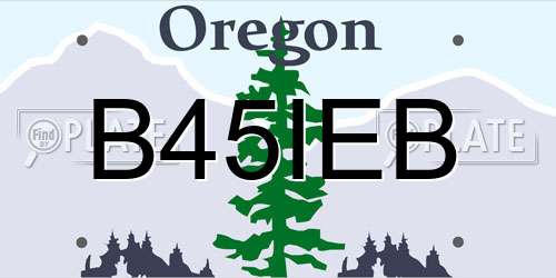 B45IEB Oregon License Plate