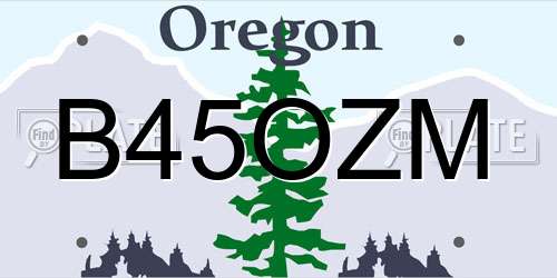 B45OZM Oregon License Plate
