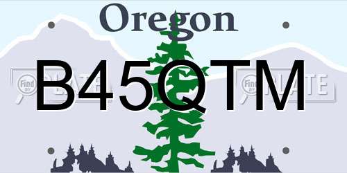 B45QTM Oregon License Plate