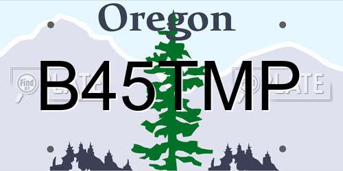 B45TMP Oregon License Plate