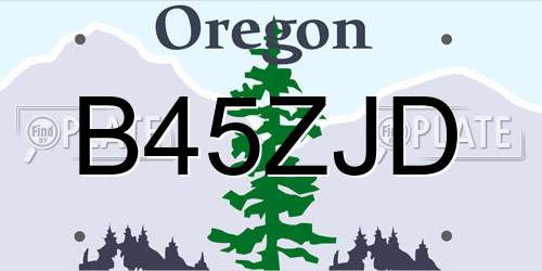 B45ZJD Oregon License Plate
