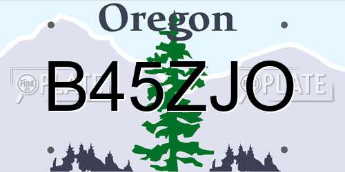 B45ZJO Oregon License Plate