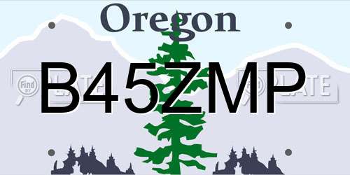 B45ZMP Oregon License Plate