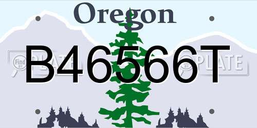 B46566T Oregon License Plate