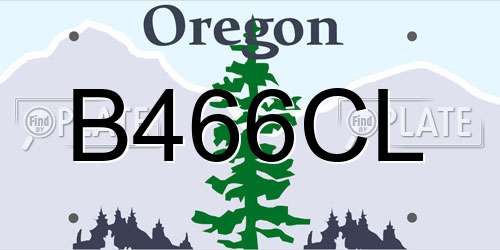 B466CL Oregon License Plate