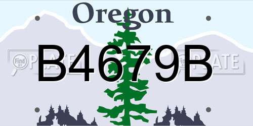 B4679B Oregon License Plate