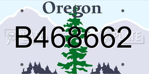 B468662 Oregon License Plate