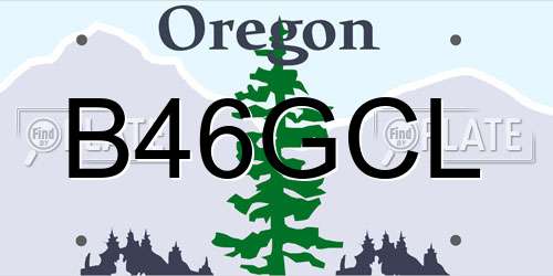 B46GCL Oregon License Plate