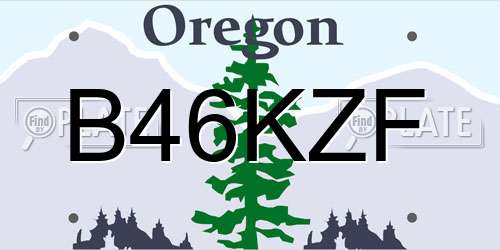 B46KZF Oregon License Plate