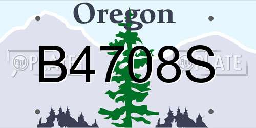 B4708S Oregon License Plate