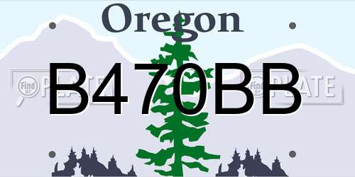 B470BB Oregon License Plate