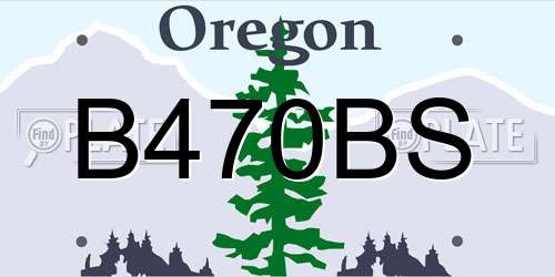 B470BS Oregon License Plate